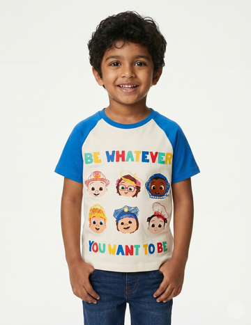 Kids' CoComelon "Be Whatever You Want To Be" Raglan T-Shirt