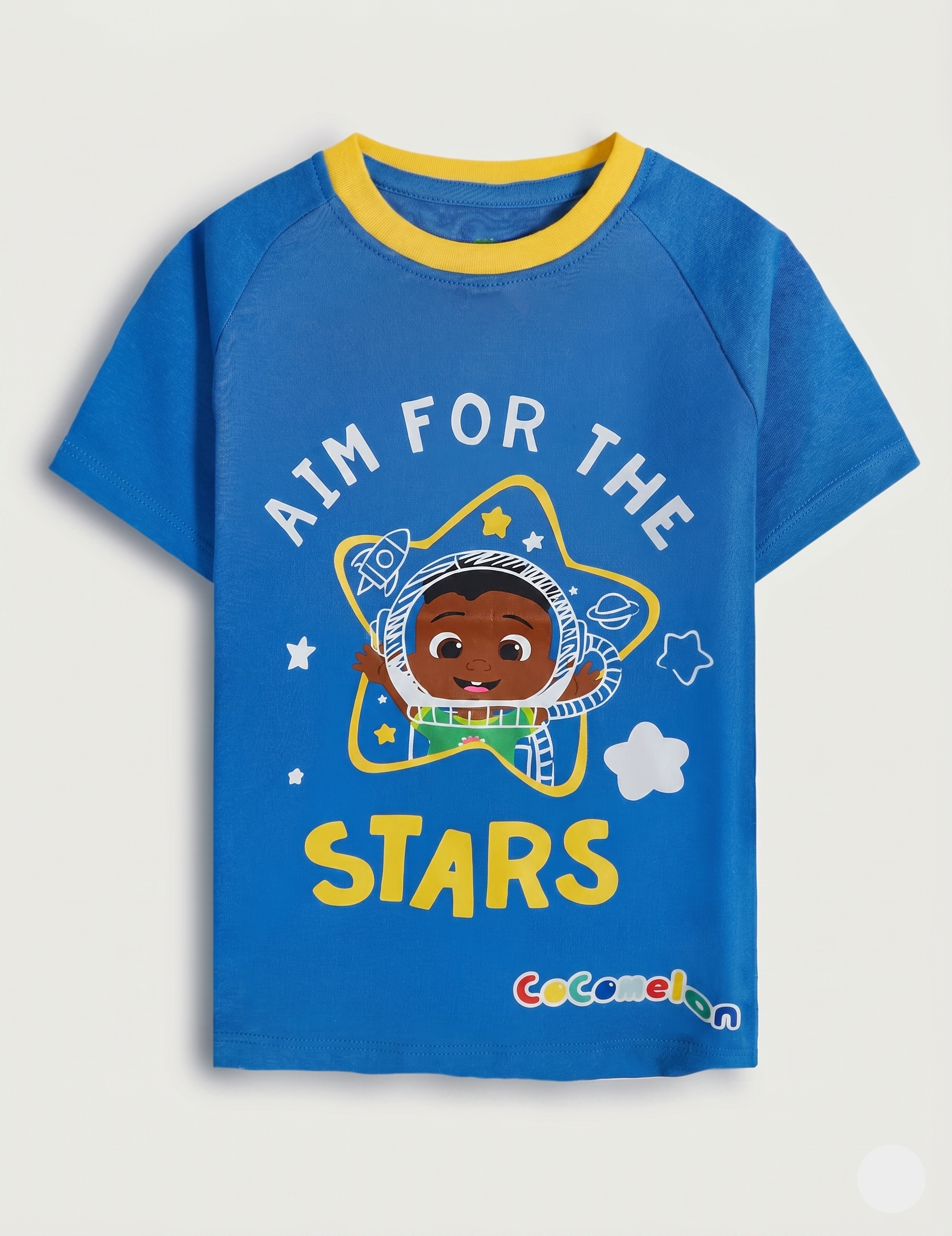 Kids' CoComelon "Aim For The Stars" Blue Astronaut Graphic T-Shirt