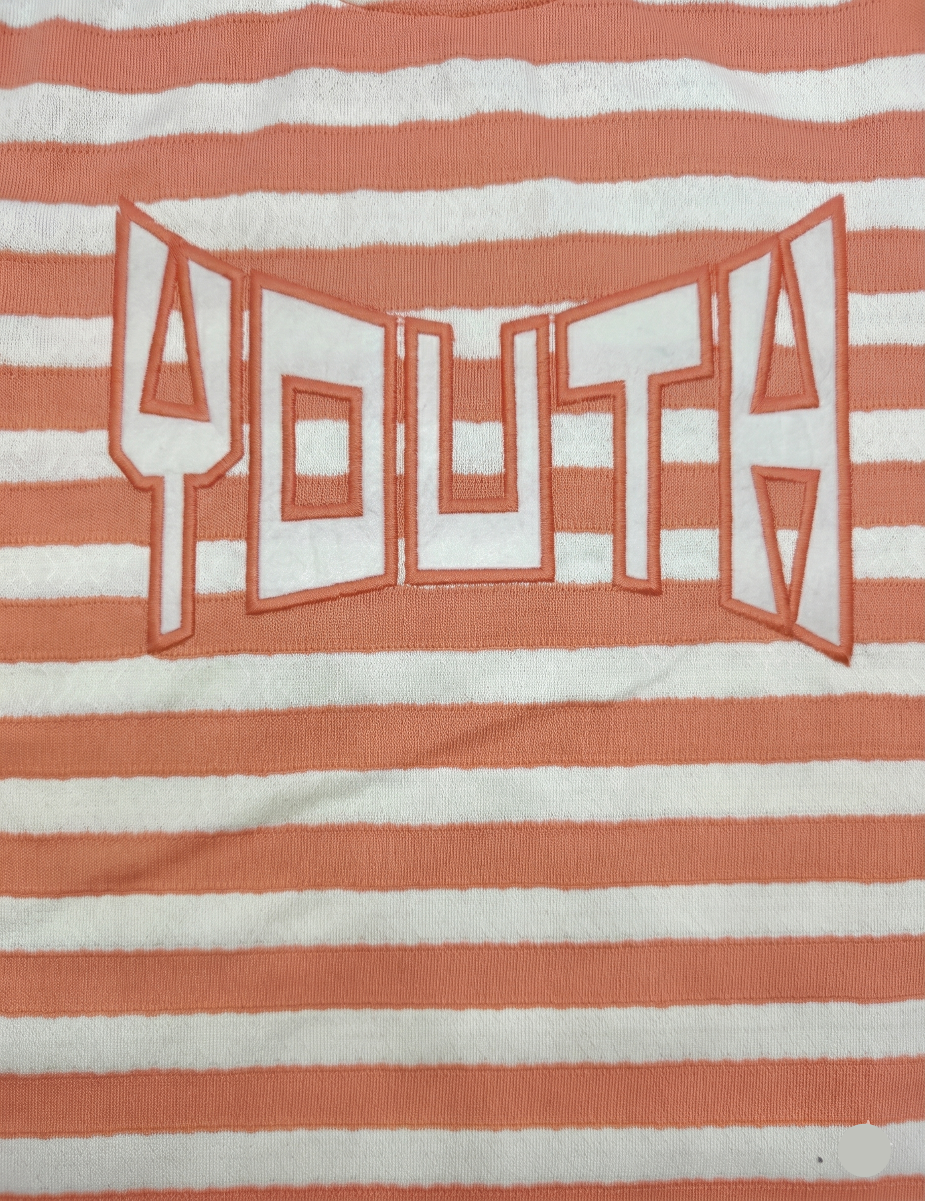 Kids' Orange and White Striped "YOUTH" Graphic T-Shirt